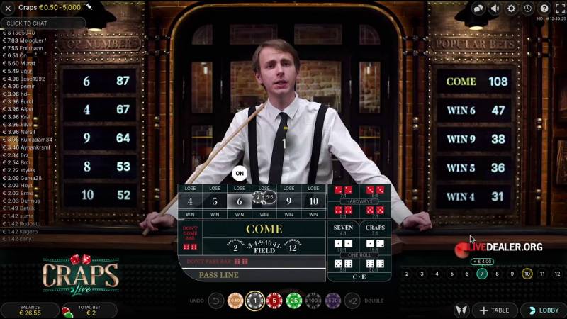 Cấu trúc của một ván chơi Craps Poker